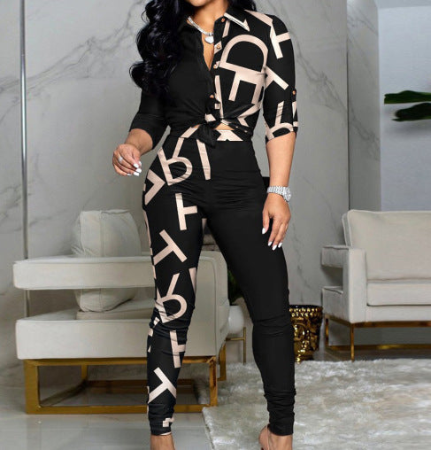 FZ Women's Marble Print Pants Suit - FZwear