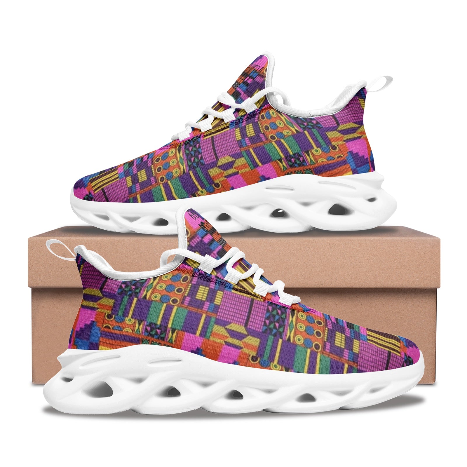 FZ African Print Unisex Bounce Mesh Knit Sneakers Printy6