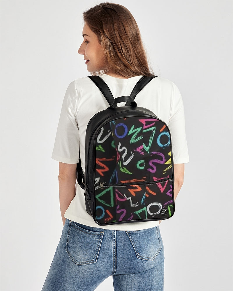 FZ AFRICAN ALPHA PRINT Classic Faux Leather Backpack - FZwear