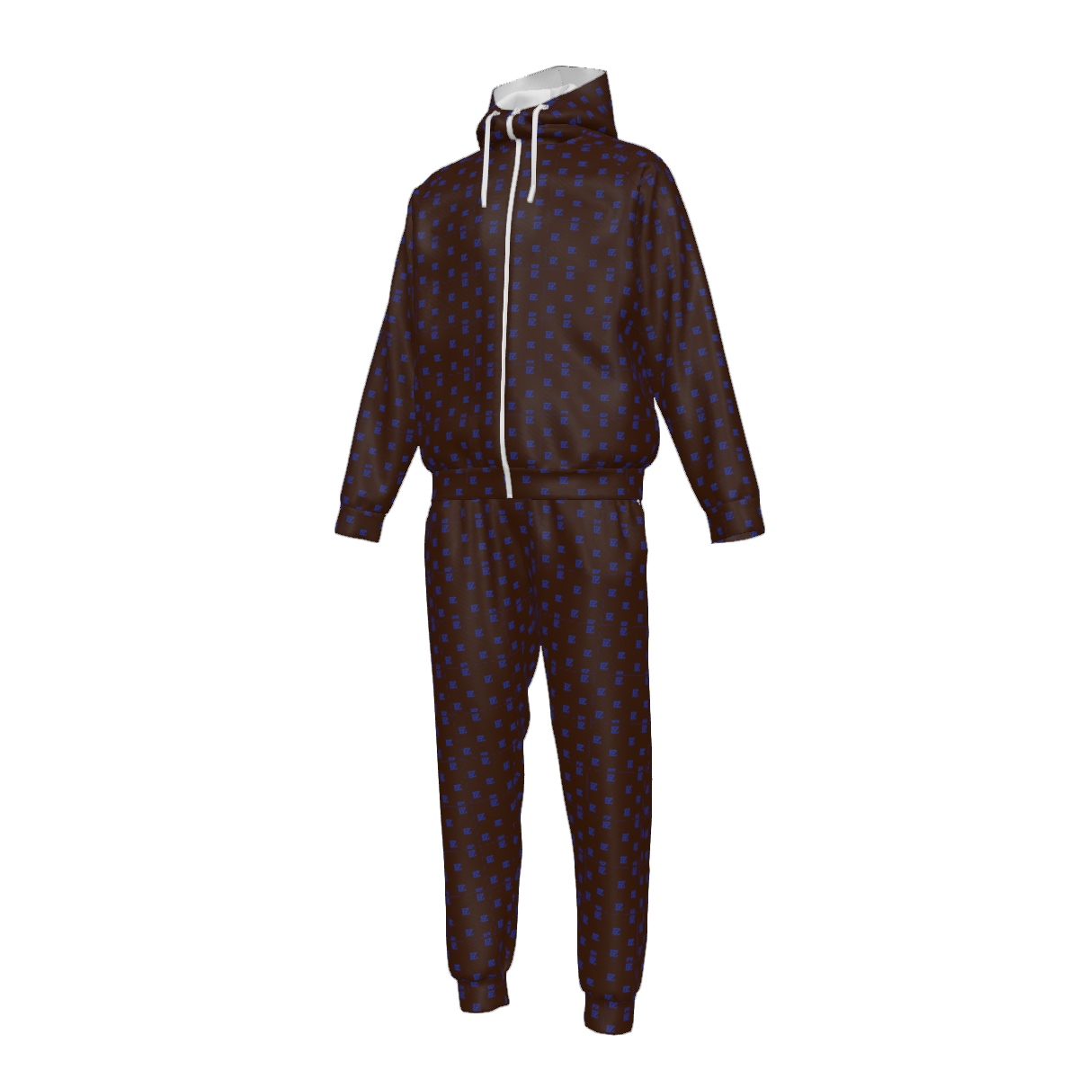 Custom Men's Zipper Hood Coat Top & Pants Set Without Pocket