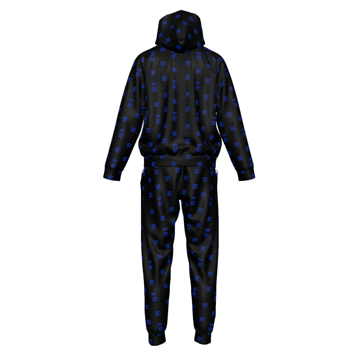 Custom Men's Zipper Hood Coat Top & Pants Set Without Pocket
