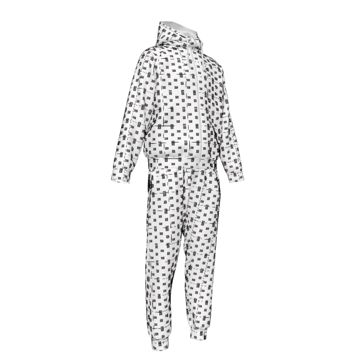 Custom Men's Zipper Hood Coat Top & Pants Set Without Pocket
