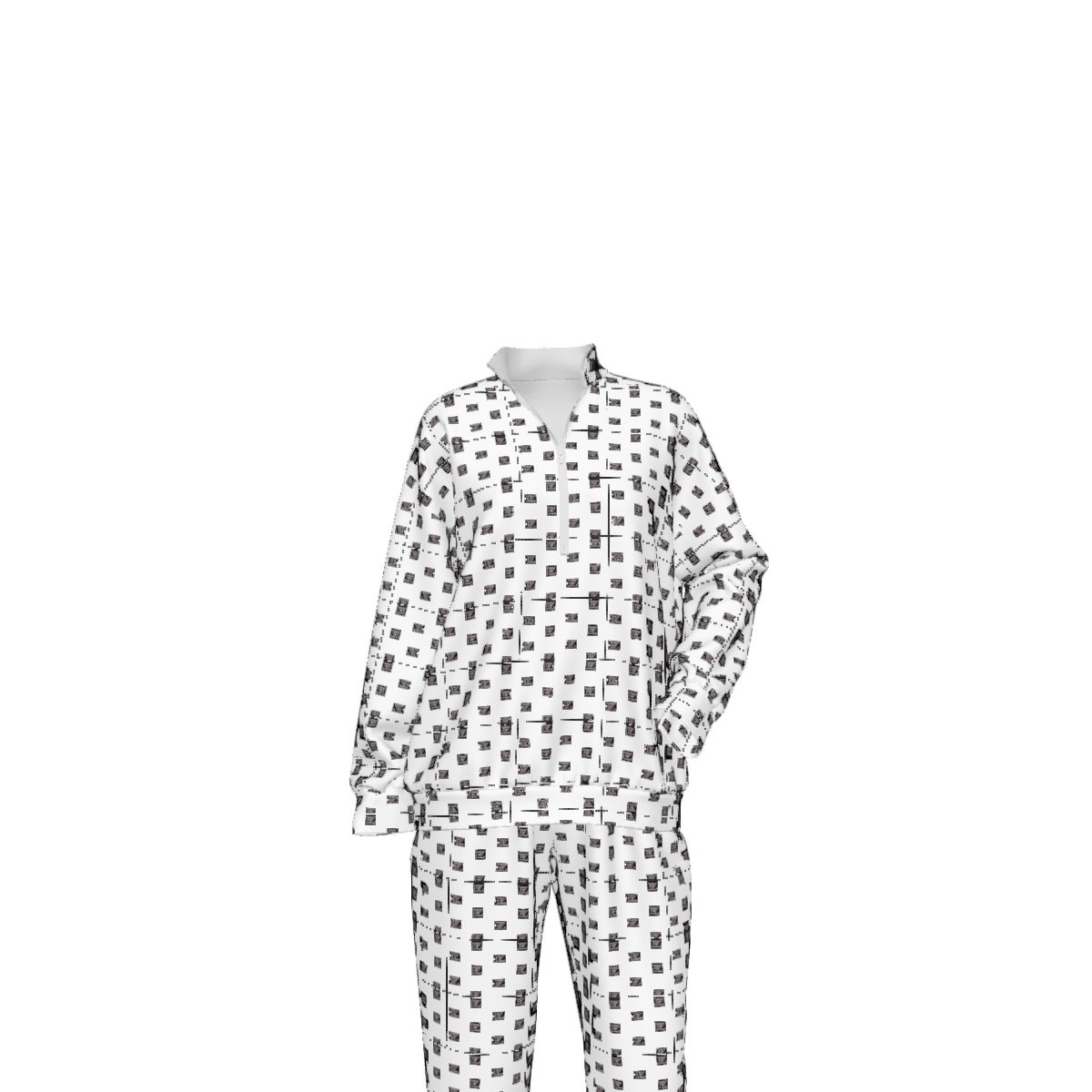 Custom Women's Lapel Sweatshirt Set with Pockets & Cuffed Ankles