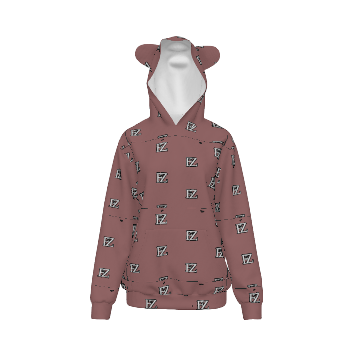 Custom Women's Adult cat ear hooded sweatshirt