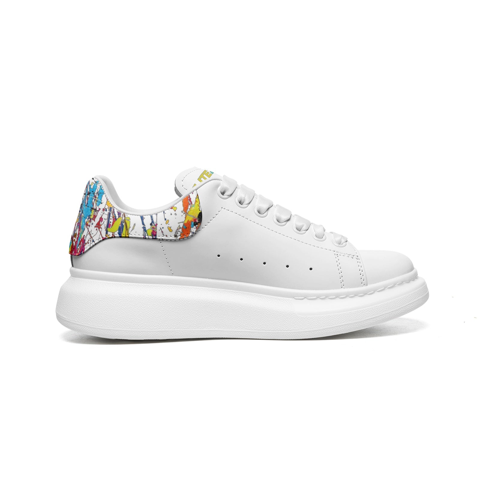 FZ Unisex Non Slip Lace Up Faux Leather Sneakers
