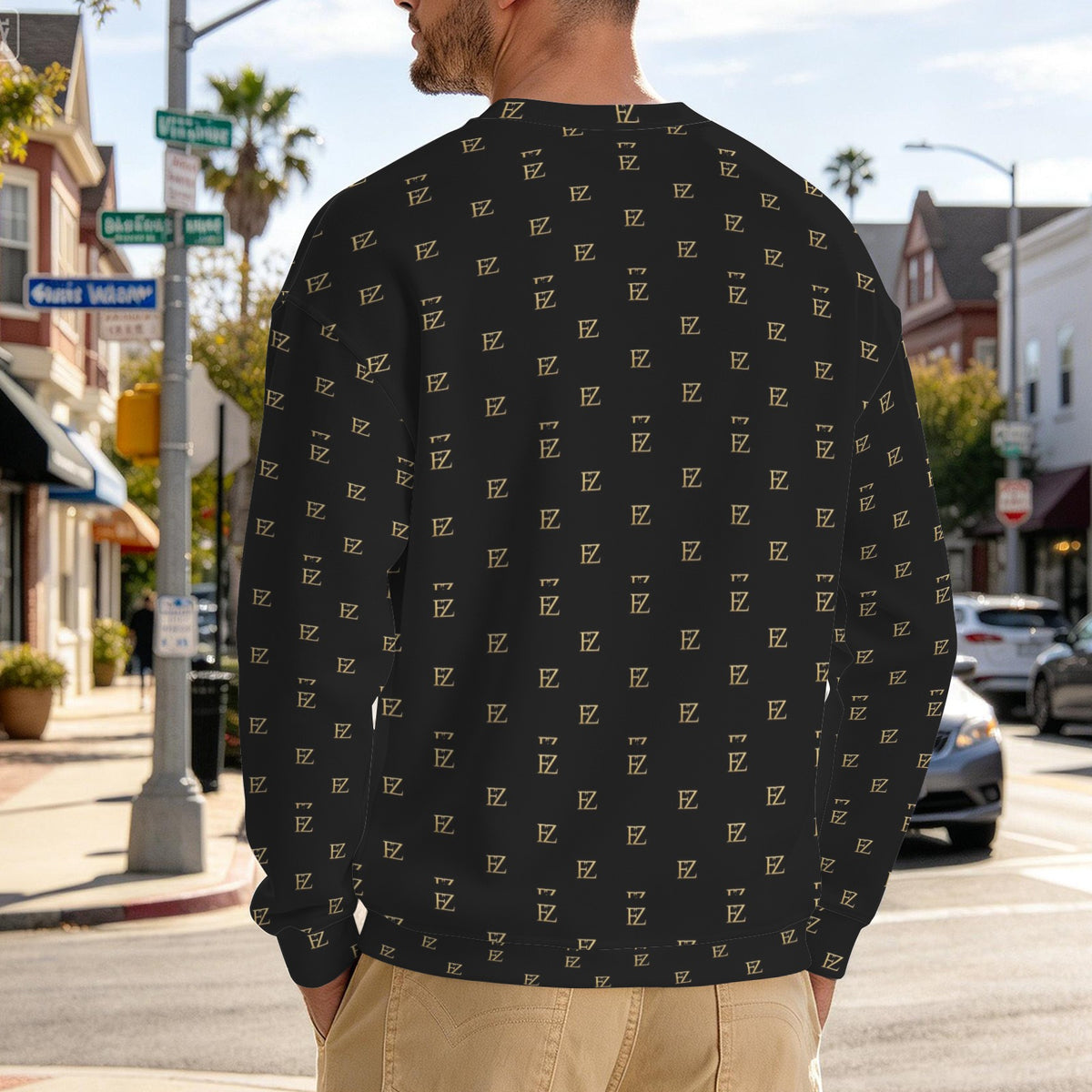 FZ Men's Original Monogram Crewneck Sweater Pullover