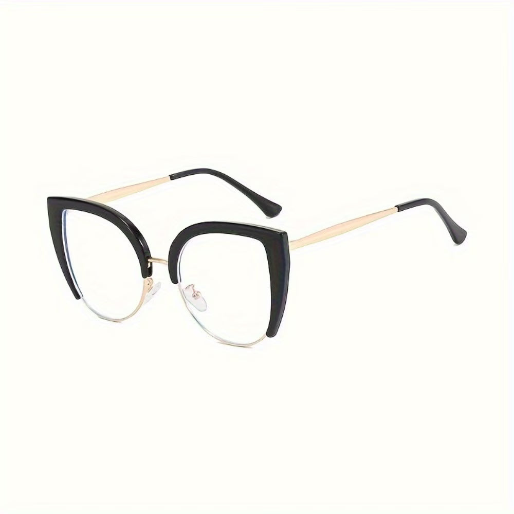FZ Anti-Blue Light Cat EyeHalf-Frame Clear Lens Sunglasses