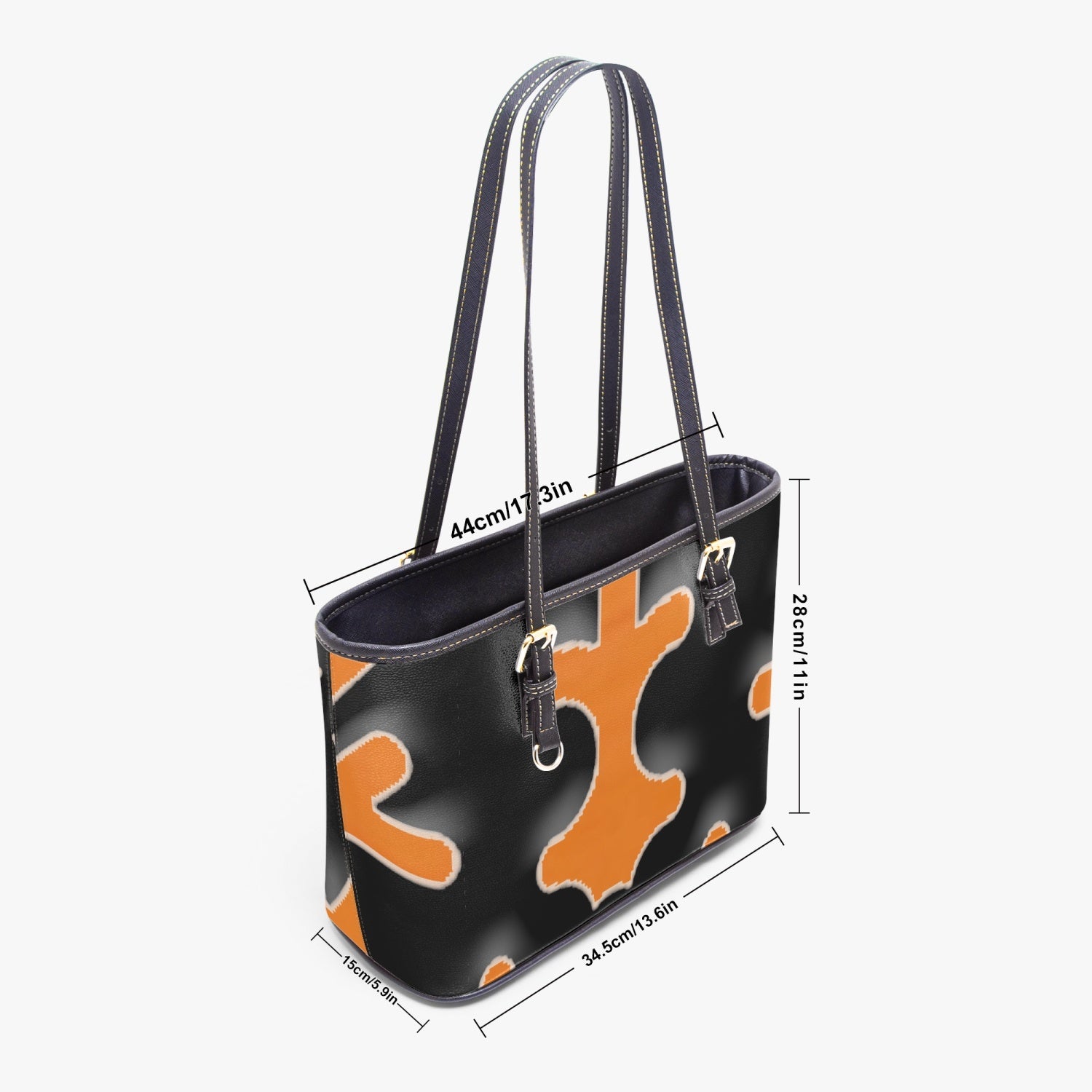 FZ Women's Large Leather Tote Bag JetPrint