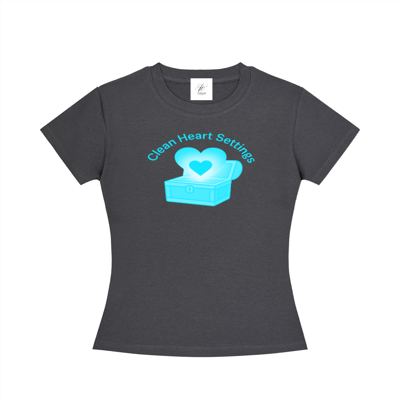FZ Women's Slim Fit Clean Heart Crewneck Tee