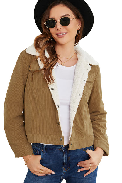 FZ Women's Sherpa Snap Button Flap Jacket