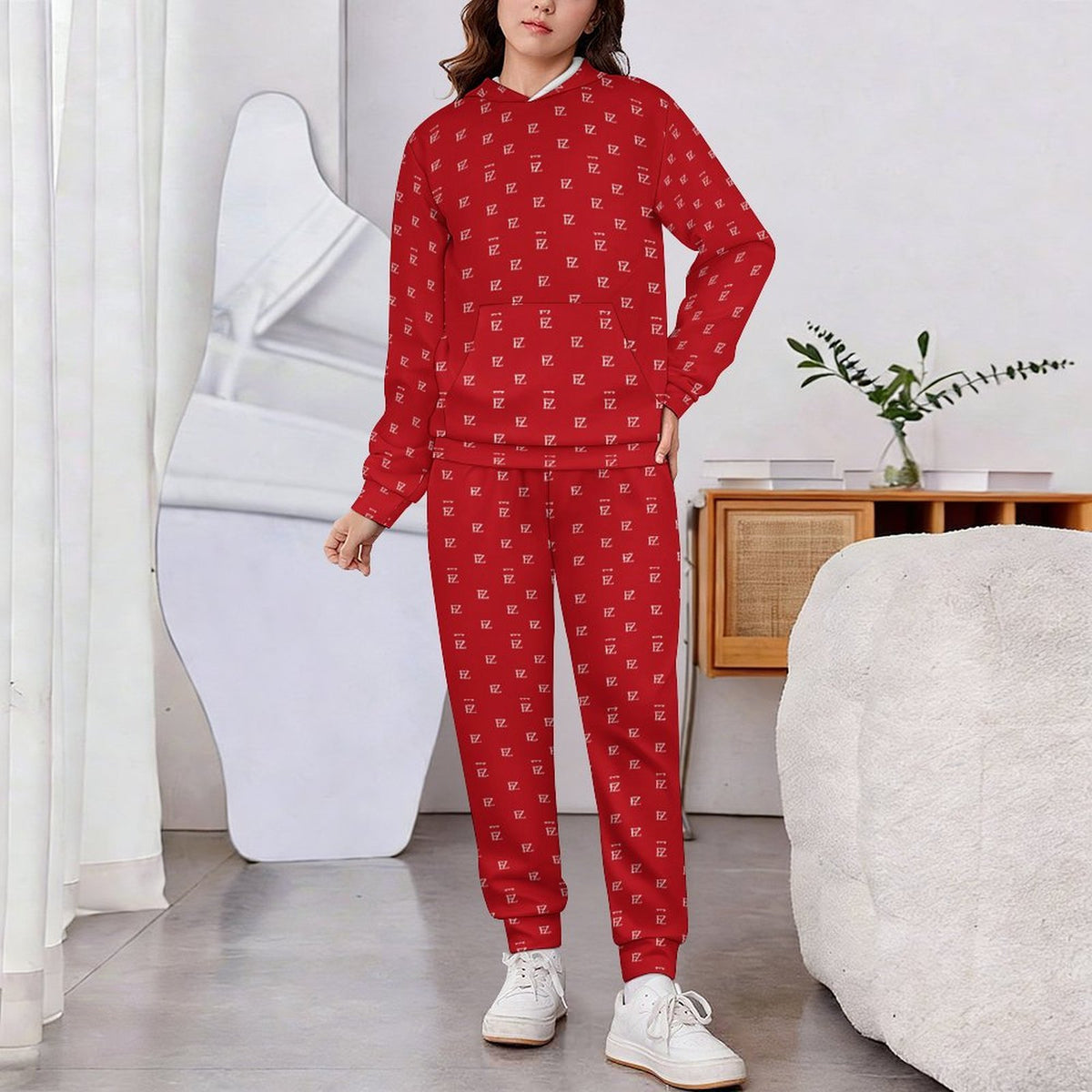 Custom Unsex Kid's Long Sleeve Hoodies&Pants Set