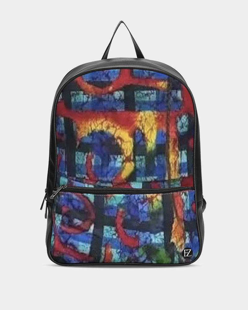 FZ AFRICAN ABSTRACT PRINT Classic Faux Leather Backpack - FZwear