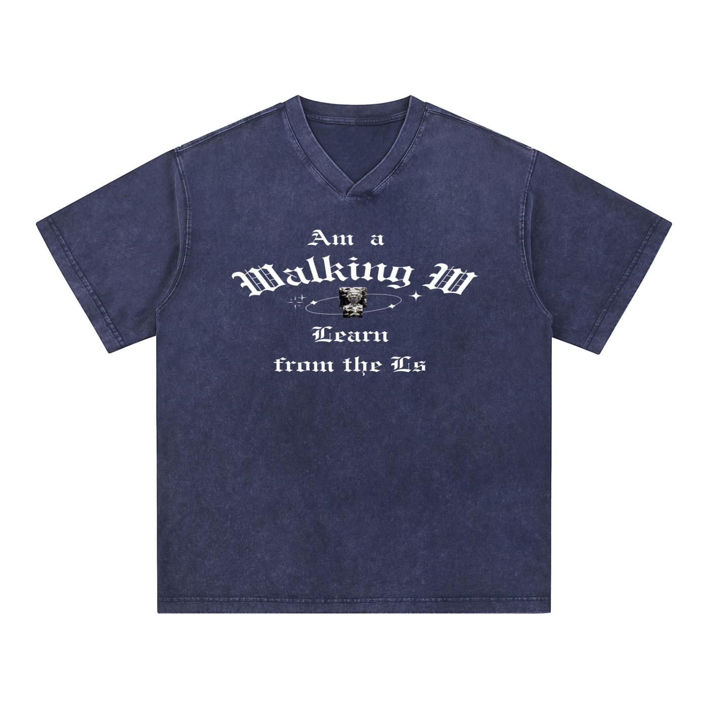 FZ Unisex Snow Washed V-Neck Cotton Tee