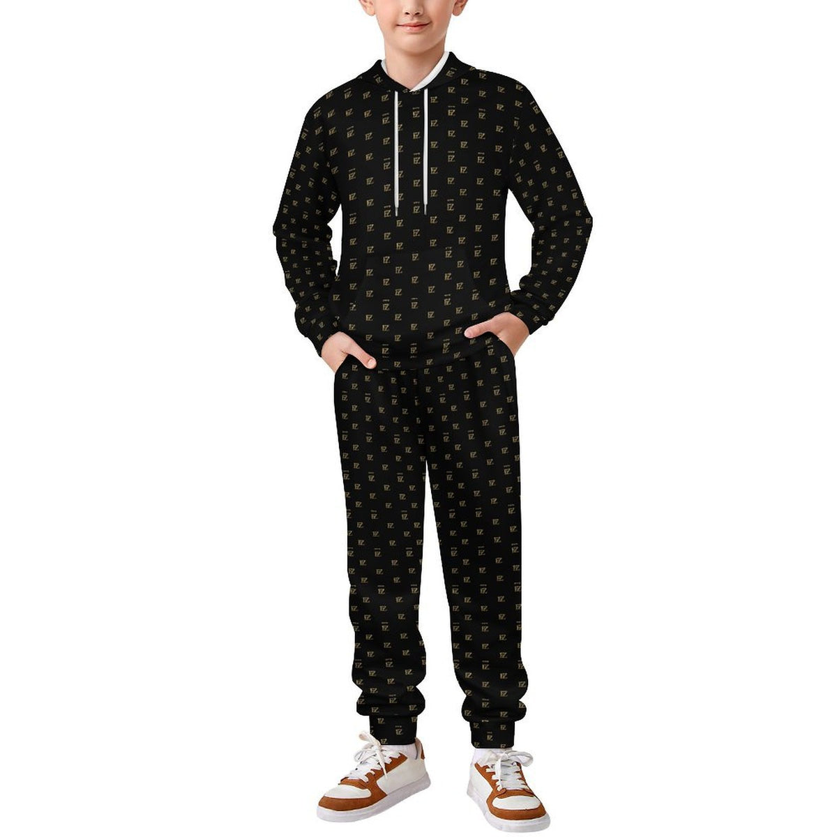 FZ Original Monogram Kids Hooded Pants Suit