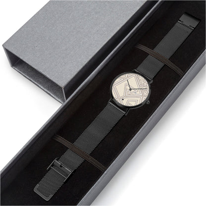 FZ Unisex African Print Stainless Steel Perpetual Calendar Quartz Watch - FZwear