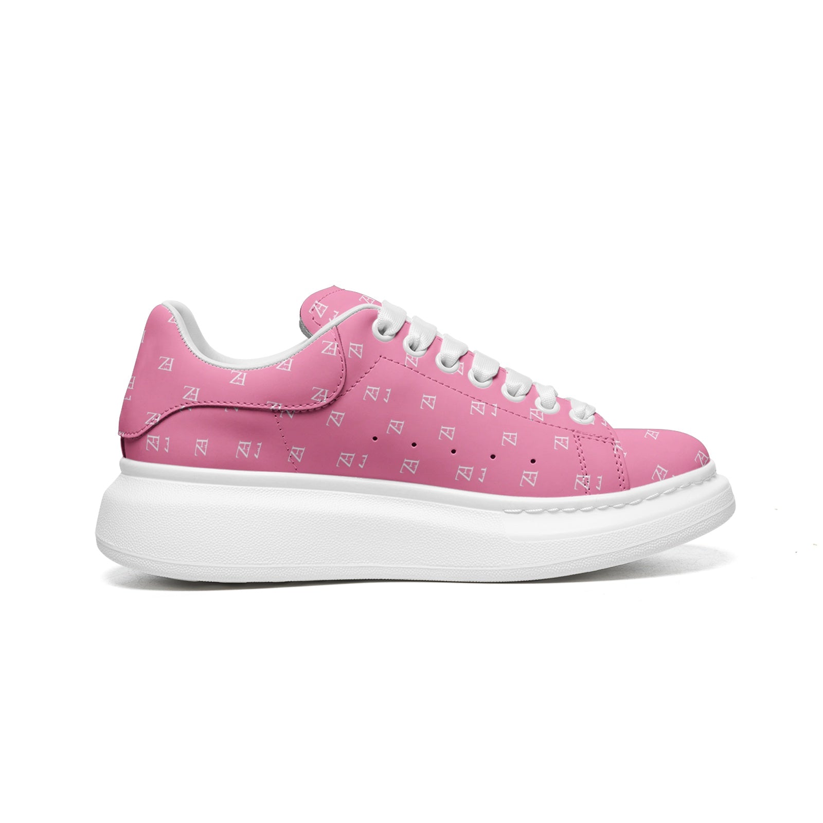 FZ Unisex Non Slip Lace Up Faux Leather Sneakers