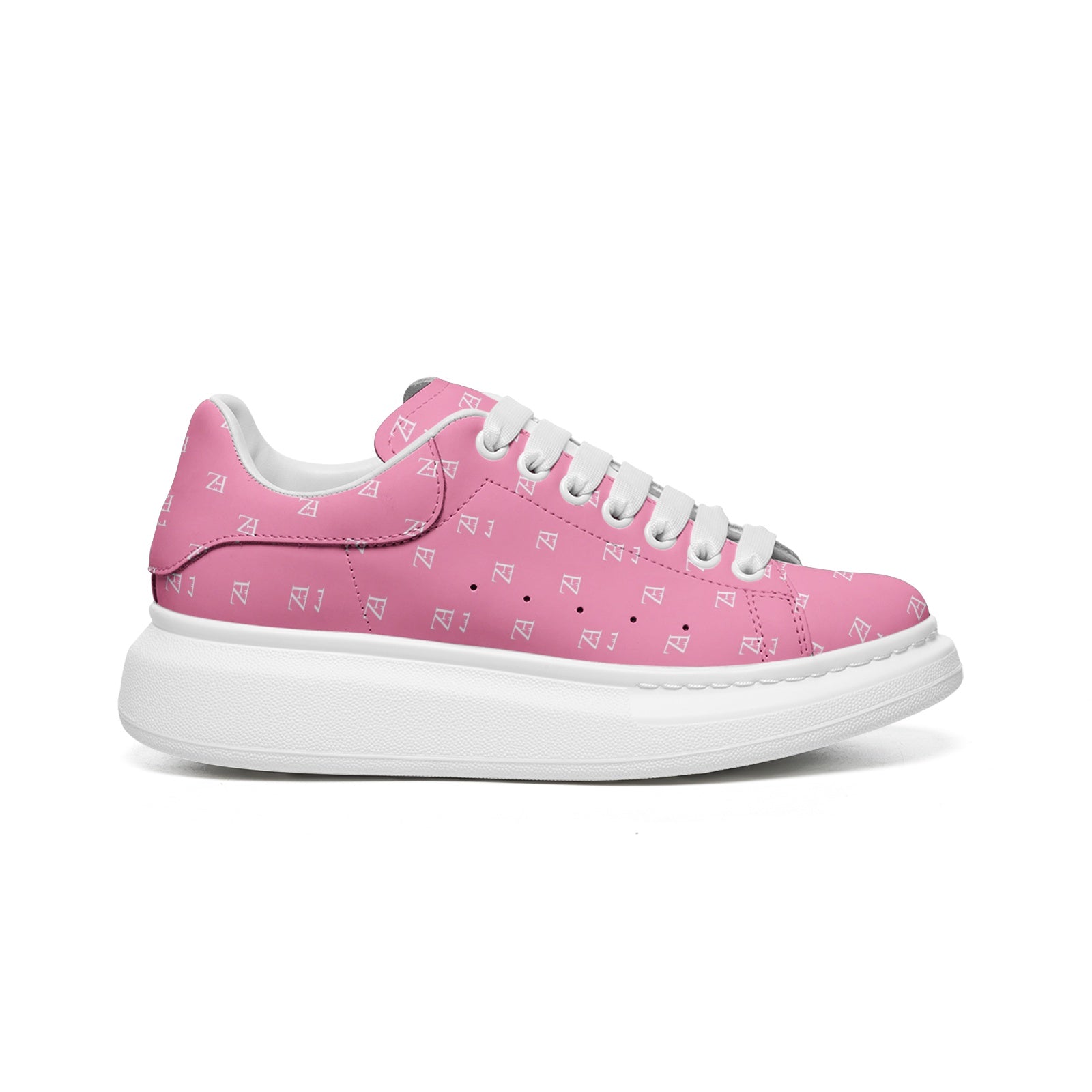 FZ Unisex Non Slip Lace Up Faux Leather Sneakers