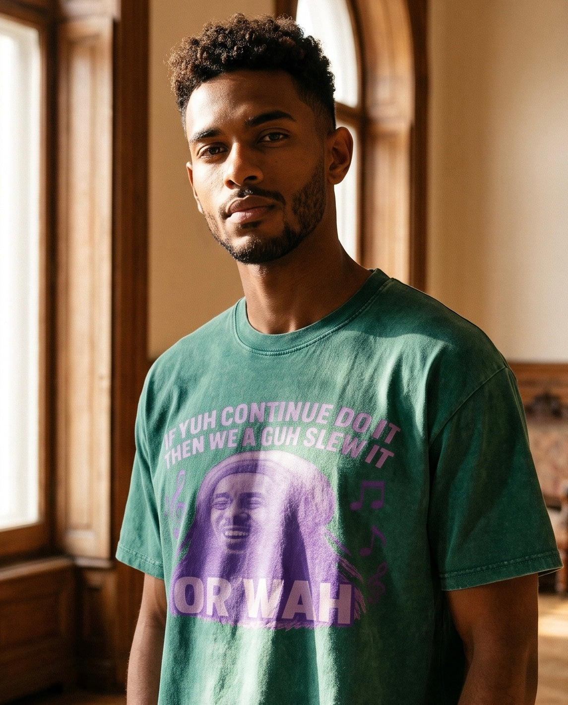 FZ Unisex "Or Wah" Acid Wash Oversize Tee