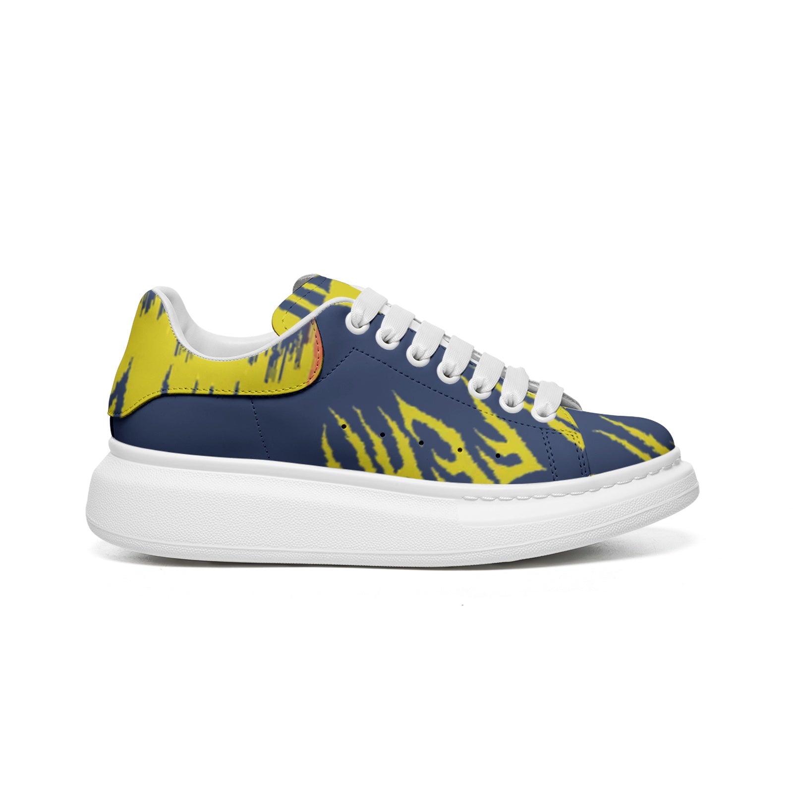 FZ Unisex Non Slip Lace Up Faux Leather Sneakers