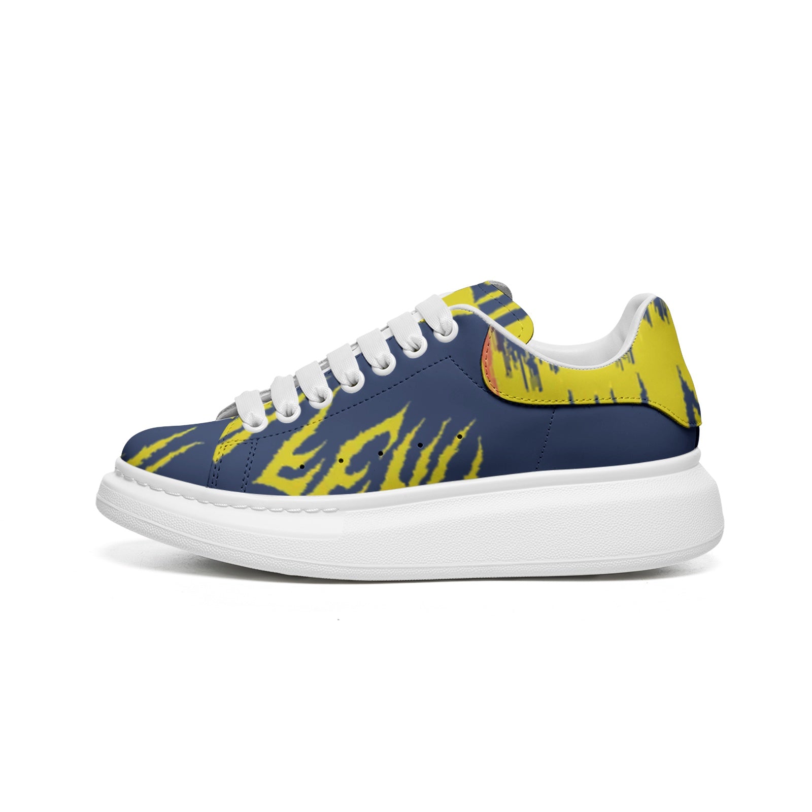 FZ Unisex Non Slip Lace Up Faux Leather Sneakers