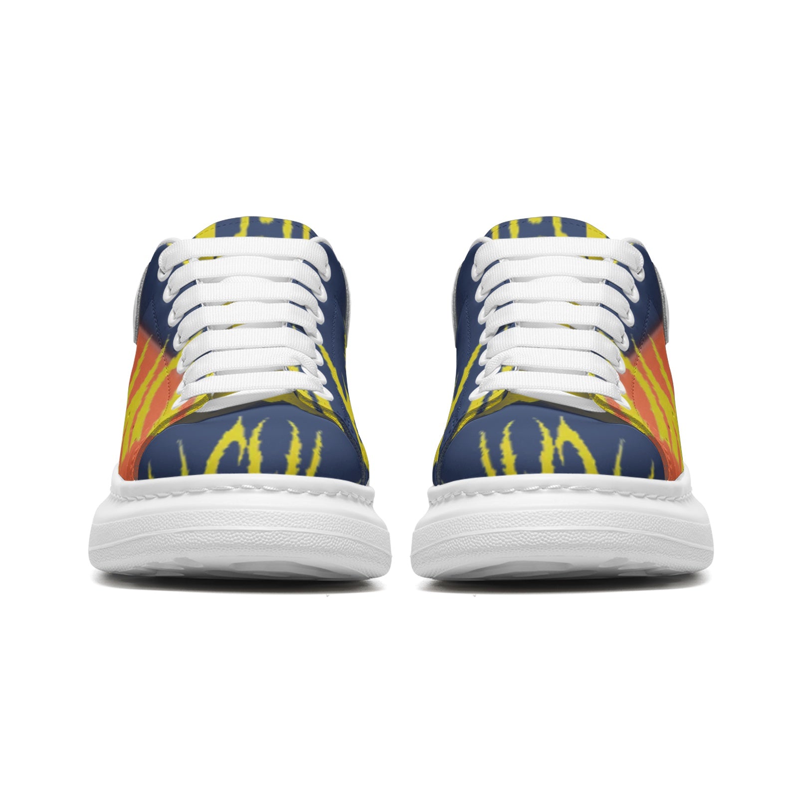 FZ Unisex Non Slip Lace Up Faux Leather Sneakers
