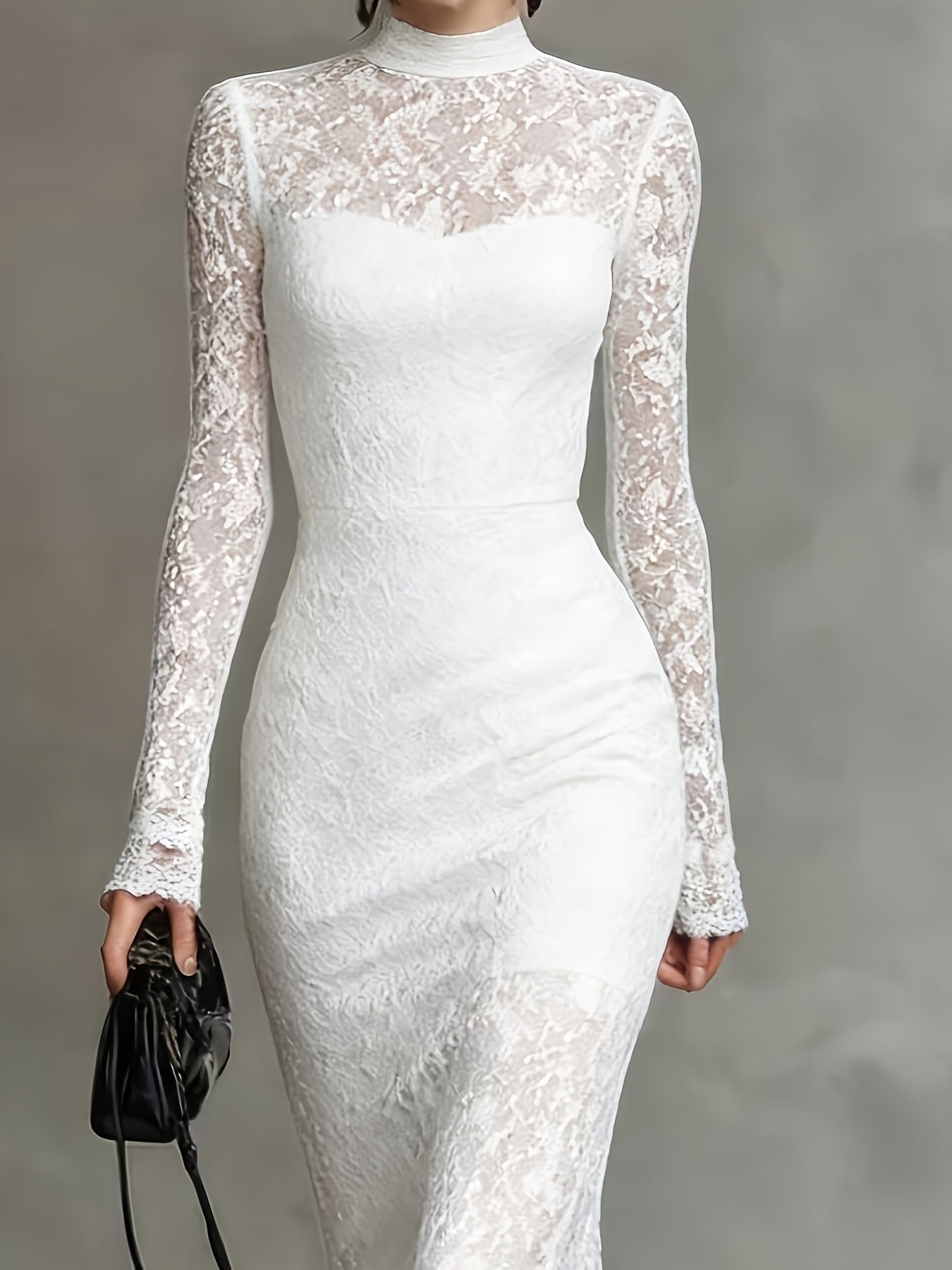 FZ Women's Stretch Lace Waist-Defining Fit Mermaid Dress