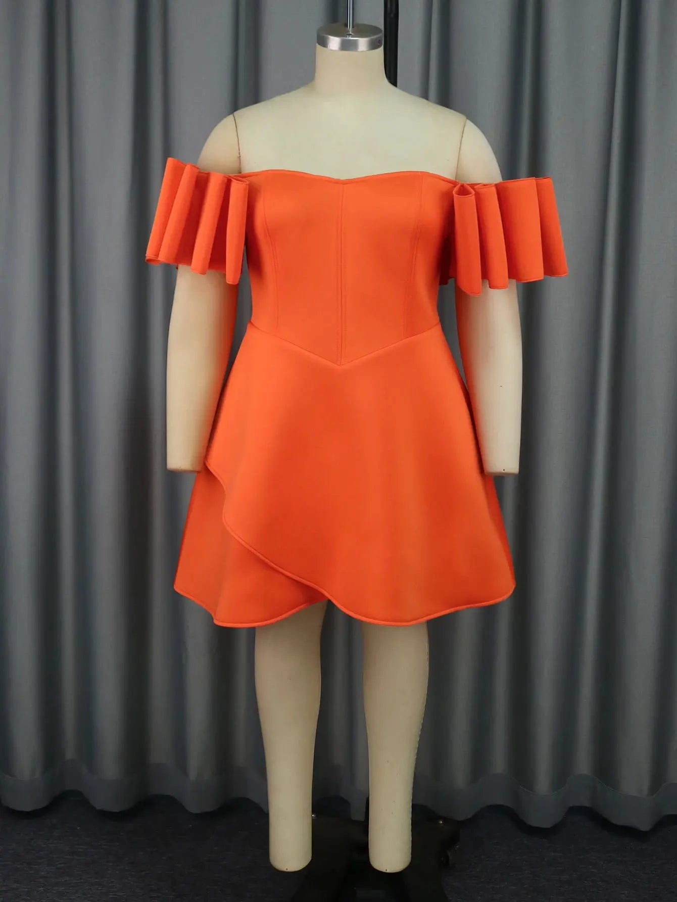 AOMEI Orange Backless Mini Evening Dress for Women 2024 Elegant and Sexy Off Shoulder A-line Dress Summer Street Expert Y2k FZwear