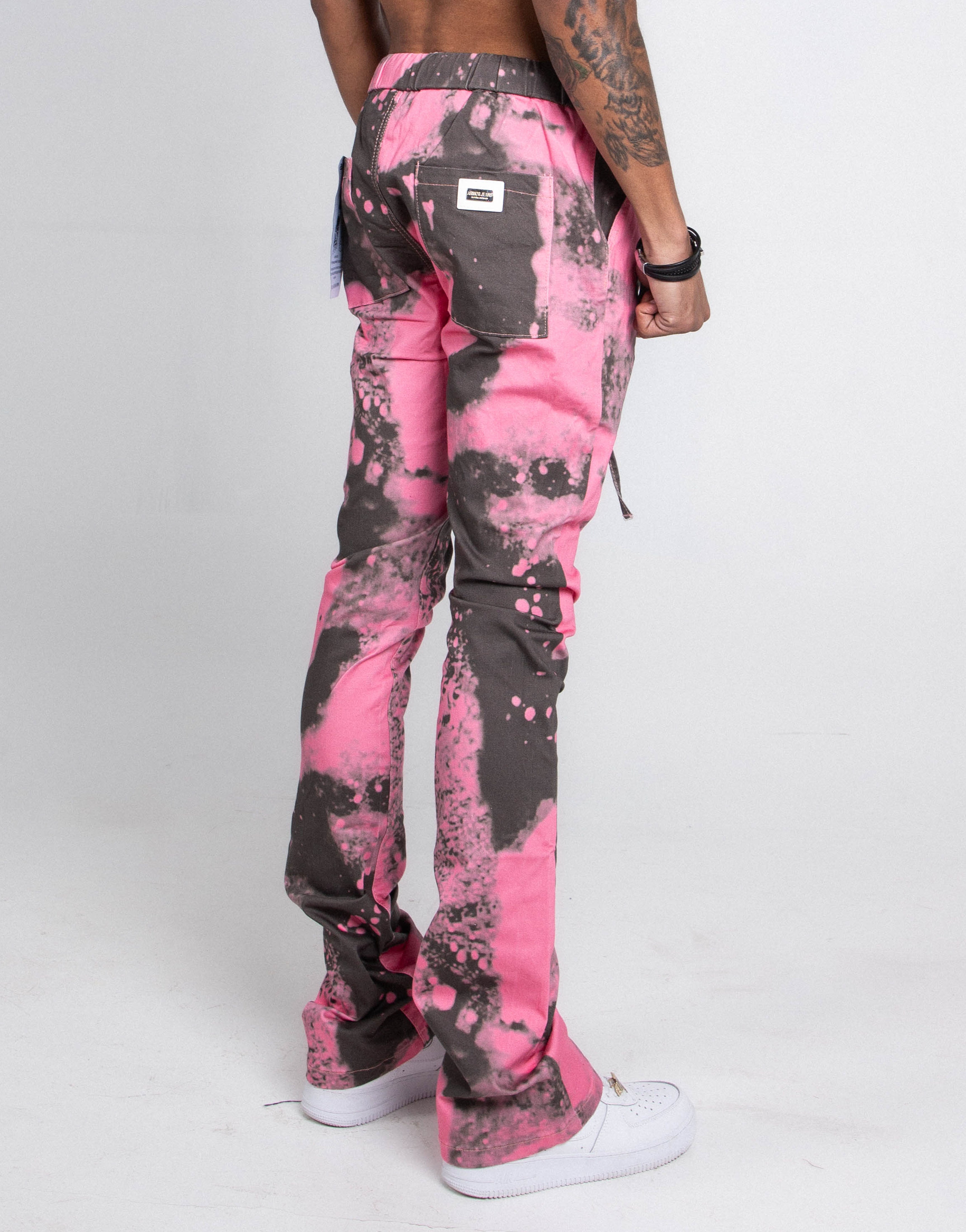 AJ04L COLOR DYE LOOSE JEANS PANTS