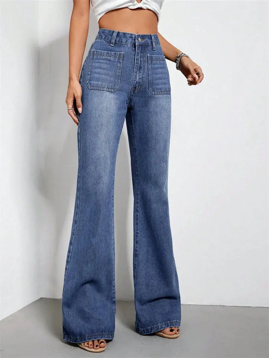 FZ Women's Vintage High Waisted Straight Loose Denim Pants - FZwear