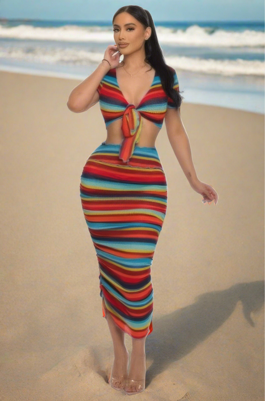 FZ Women's Color Me Mine Beach Sarong Skirt Suit