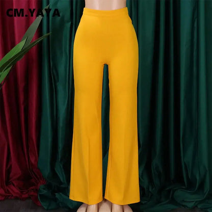 CM.YAYA Vintage Women Zipper Fly Back High Waist Straight OL Wide Leg Pants INS 2024 Winter Streetwear Fashion Classic Trousers FZwear