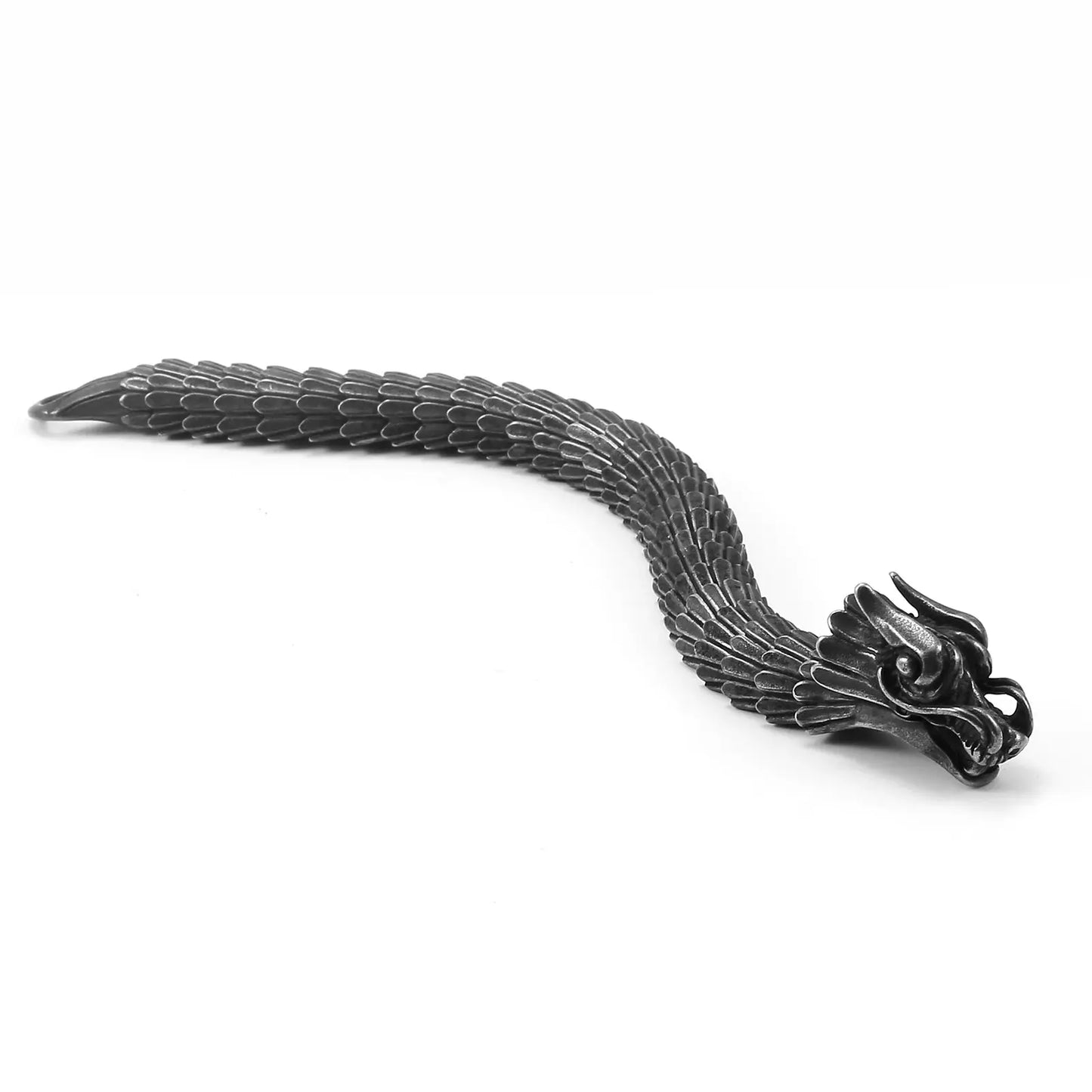 Dragon Buckle Snake Chain for Men Punk Black Bracelet Stainless Steel Jewelry Rock Accessories FZwear