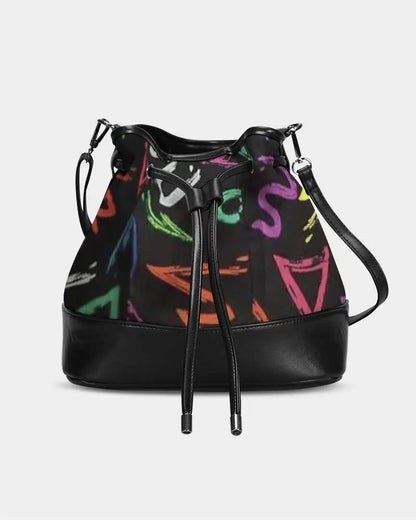 FZ AFRICAN ALPHA PRINT Mini Drawstring Bucket Bag FZwear