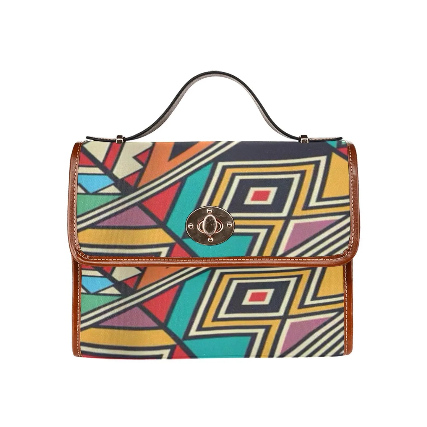 FZ AFRICAN PRINT HANDBAG All Over Print Canvas Bag(Model1641)(Brown) interestprint