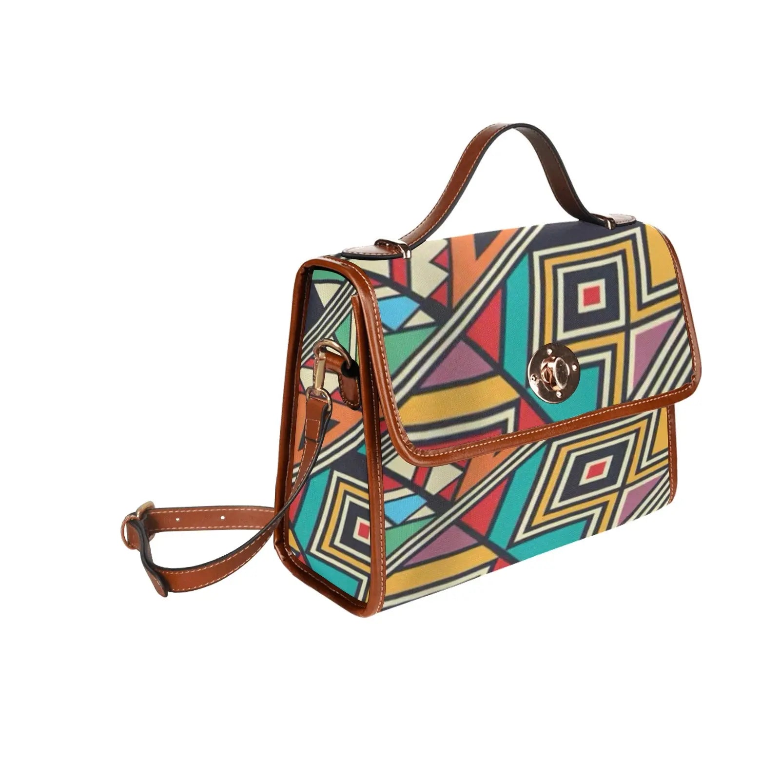 FZ AFRICAN PRINT HANDBAG All Over Print Canvas Bag(Model1641)(Brown) interestprint