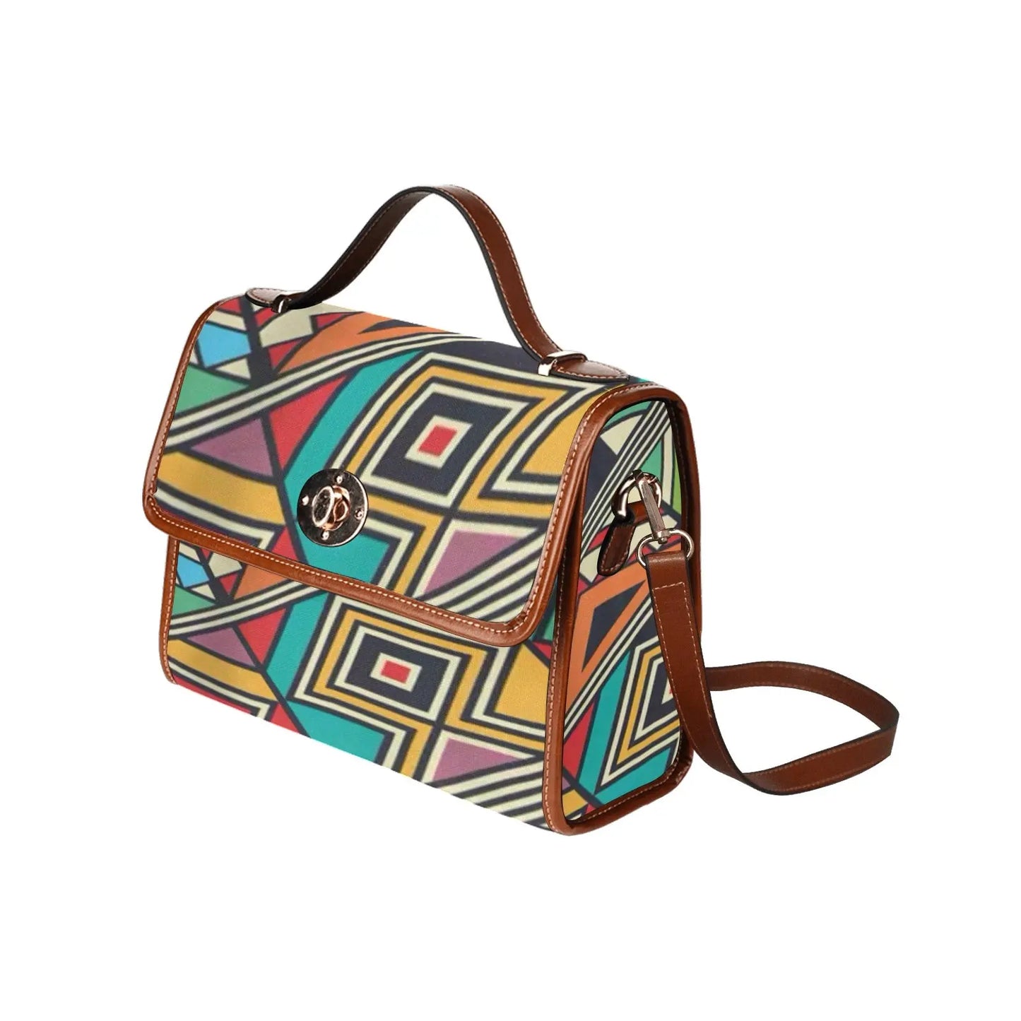 FZ AFRICAN PRINT HANDBAG All Over Print Canvas Bag(Model1641)(Brown) interestprint