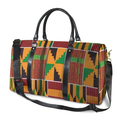 FZ African Print Travel Bag Custom Travel Bag-Large (Black Long Patch) (Model 1736) interestprint