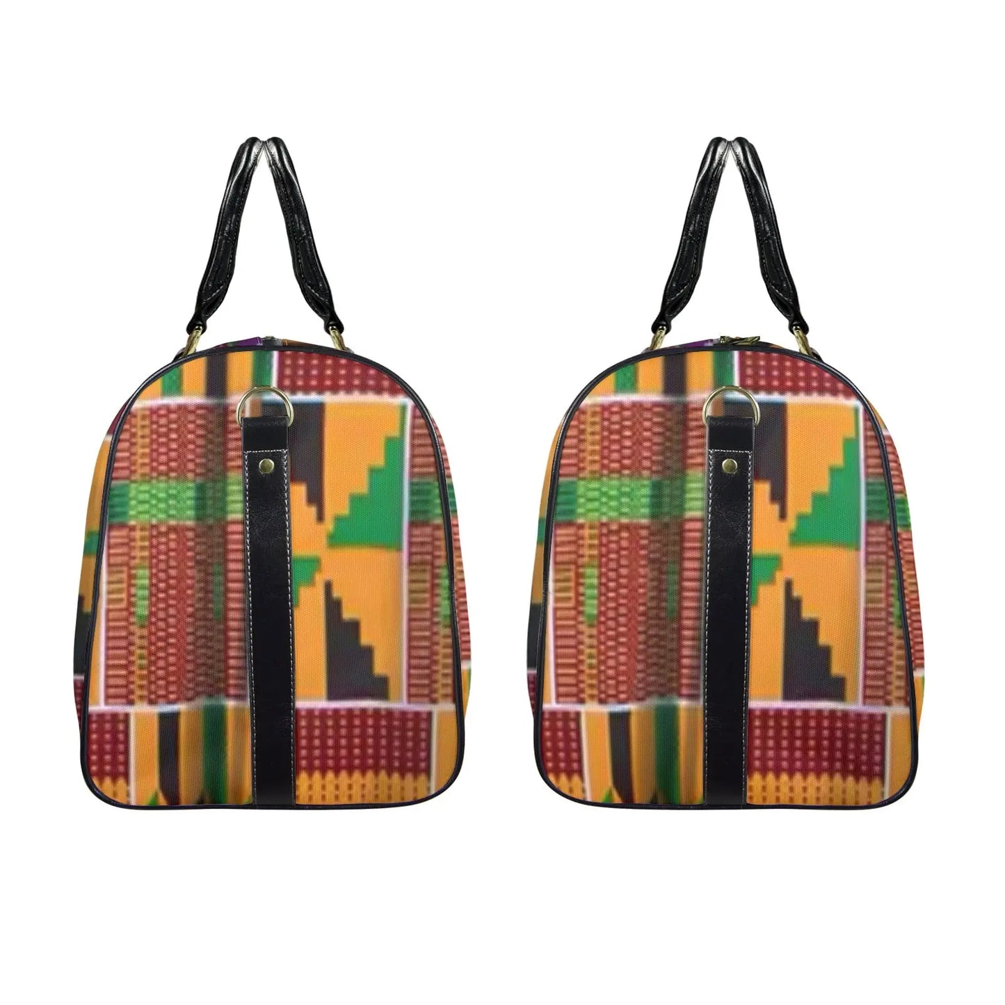 FZ African Print Travel Bag Custom Travel Bag-Large (Black Long Patch) (Model 1736) interestprint