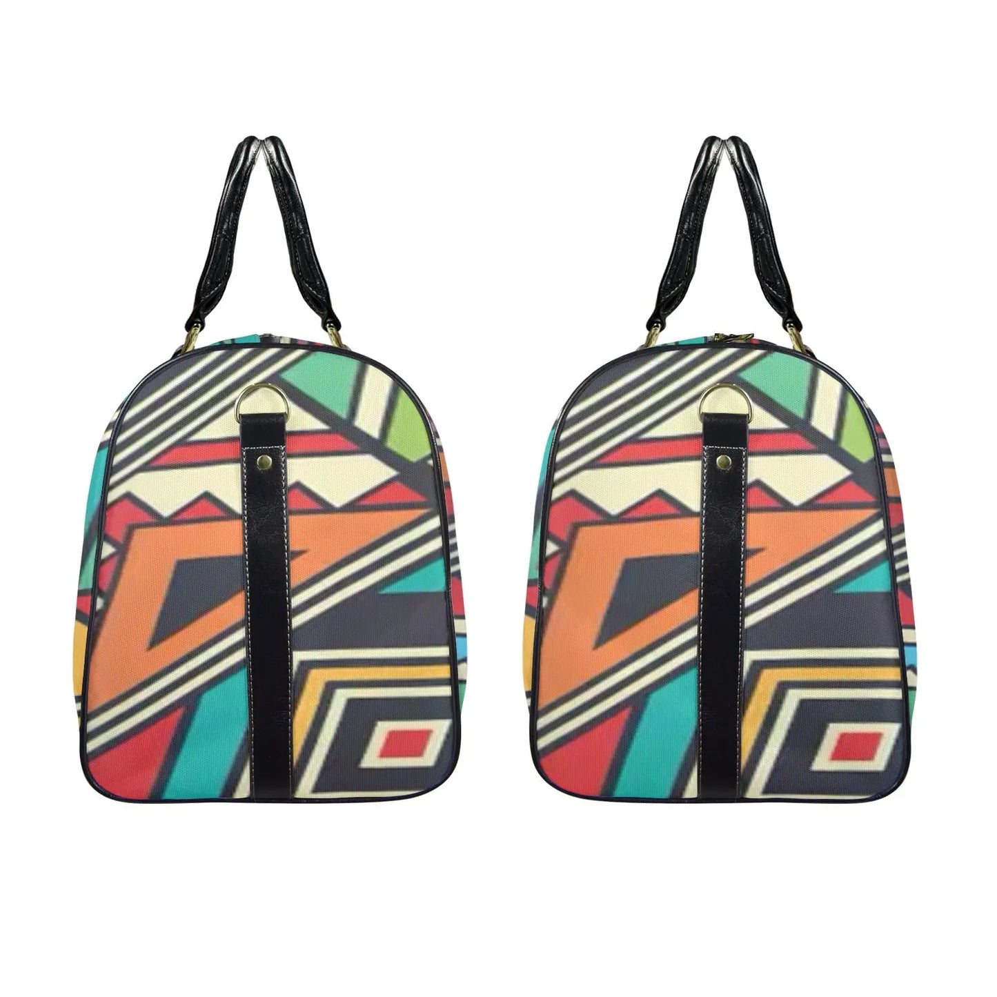 FZ African Print Travel Bag Custom Travel Bag-Large (Black Long Patch) (Model 1736) interestprint