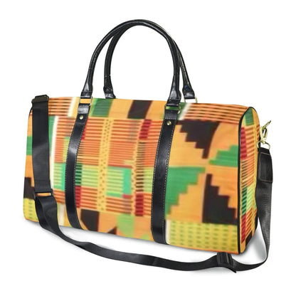 FZ African Print Travel Bag Custom Travel Bag-Large (Black Long Patch) (Model 1736) interestprint