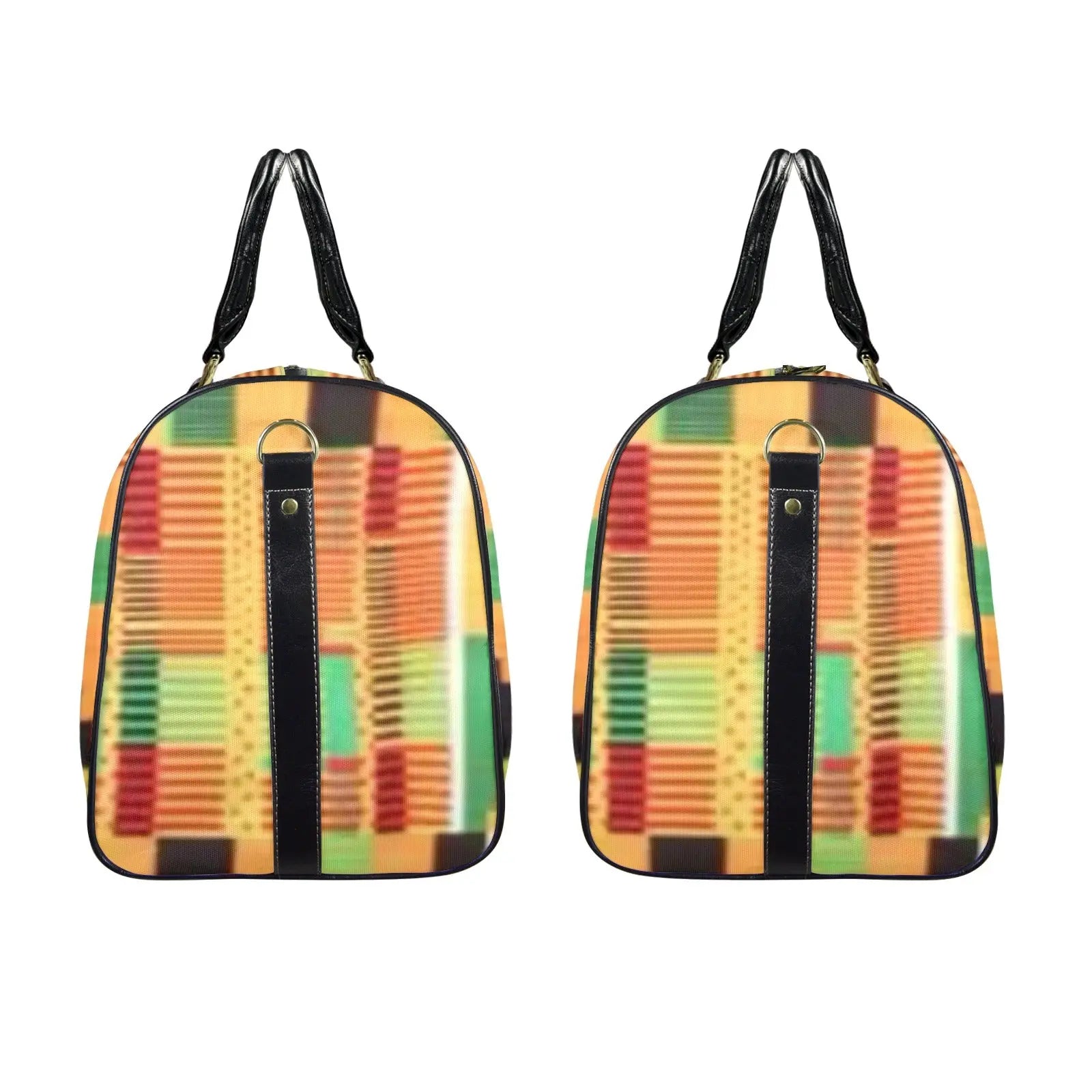 FZ African Print Travel Bag Custom Travel Bag-Large (Black Long Patch) (Model 1736) interestprint