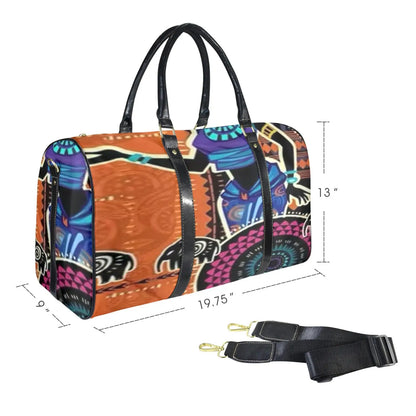 FZ African Print Travel Bag Custom Travel Bag-Large (Black Long Patch) (Model 1736) interestprint