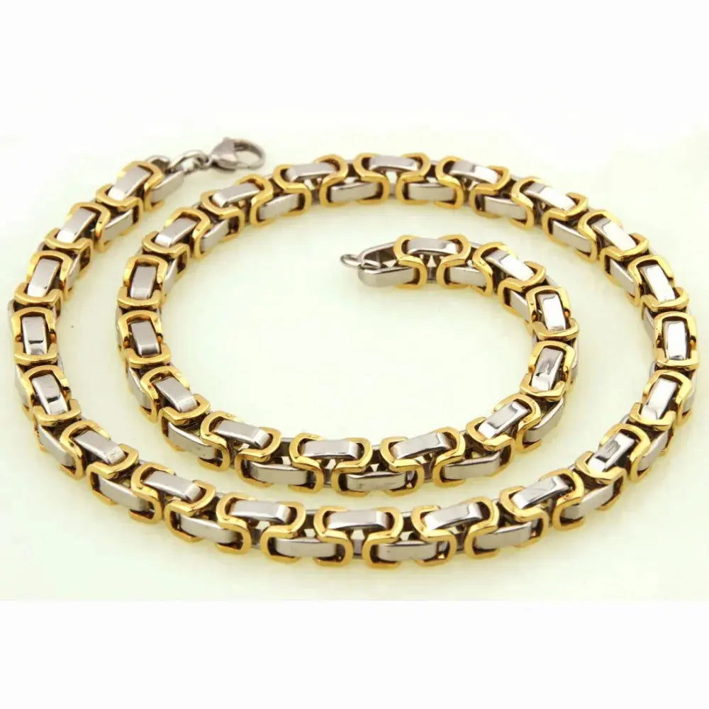 FZ Box Chain Stainless Steel Link Necklace & Bracelet DSers