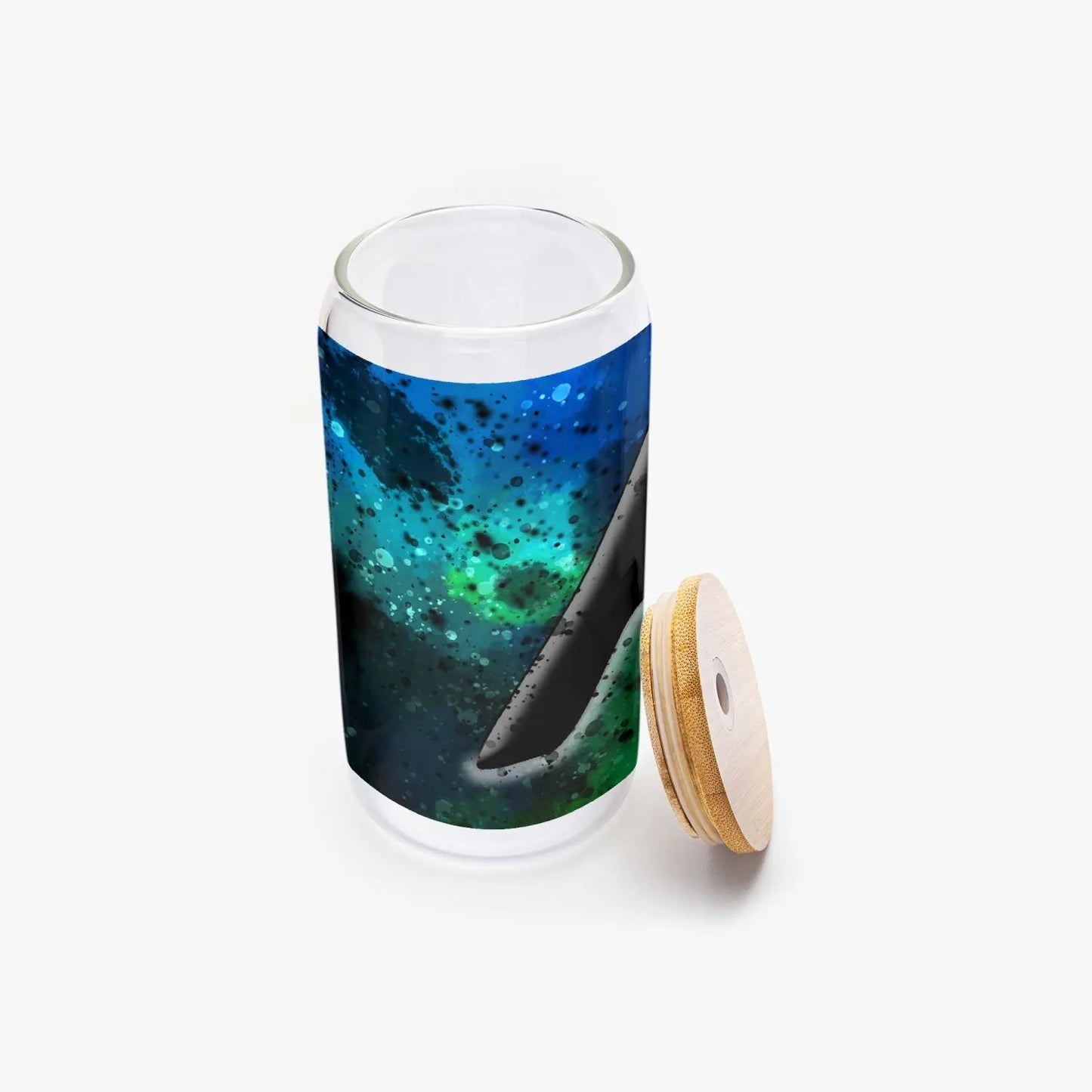 FZ Drinking Glasses with Bamboo Lid JetPrint