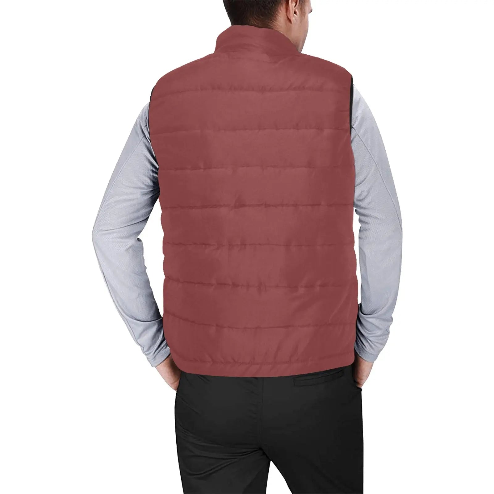 FZ Men's Puff Jacket Men's Padded Vest(ModelH44) interestprint