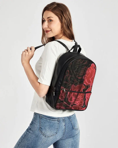 FZ NEW FLOWER PRINT Classic Faux Leather Backpack FZwear