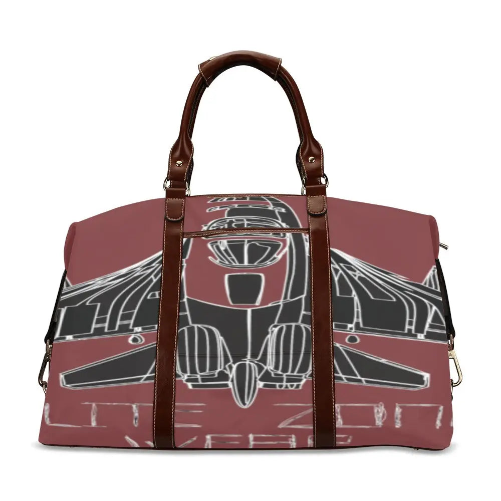 FZ Plane Print Original Travel Bag - Burgundy Flight Bag(Model 1643) interestprint