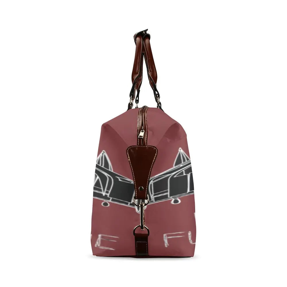 FZ Plane Print Original Travel Bag - Burgundy Flight Bag(Model 1643) interestprint