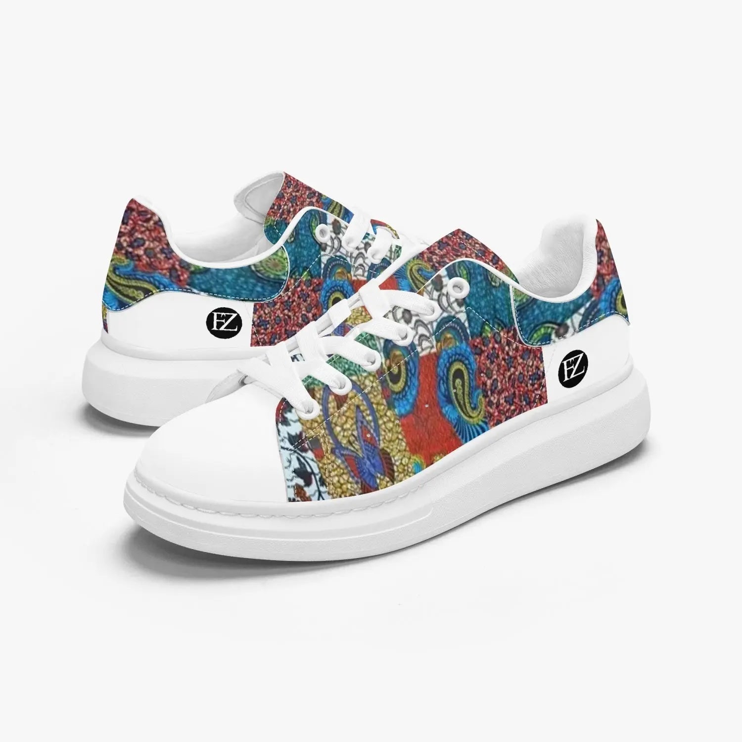 FZ Unisex African Print Leather Oversized Sneakers FZwear