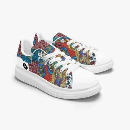 FZ Unisex African Print Leather Oversized Sneakers FZwear